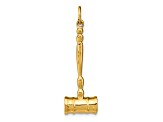 14k Yellow Gold Gavel Charm Pendant