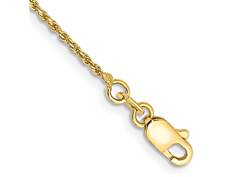 10k Yellow Gold 1.15mm Diamond-Cut Rope Link Bracelet