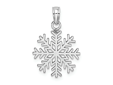 Rhodium Over 14k White Gold Snowflake Pendant