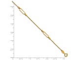 14K Yellow Gold Polished and Diamond-cut Fancy 9-inch Plus 1-inch Extension Anklet