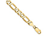 14K Yellow Gold 7mm Flat Figaro Chain Bracelet