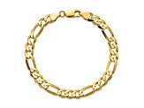 14K Yellow Gold 7mm Flat Figaro Chain Bracelet