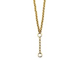 14K Yellow Gold Rolo Link Y-drop 18-inch Lariat Necklace