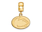 14K Yellow Gold Over Sterling Silver LogoArt Penn State University Small Dangle Bead