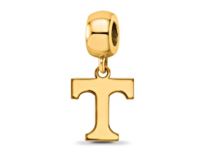 14K Yellow Gold Over Sterling Silver LogoArt University of Tennessee Small Dangle Bead