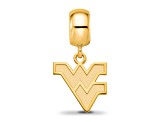 14K Yellow Gold Over Sterling Silver LogoArt West Virginia University Small Dangle Bead