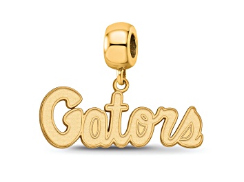 Picture of 14K Yellow Gold Over Sterling Silver LogoArt University of Florida Gators Small Dangle Bead