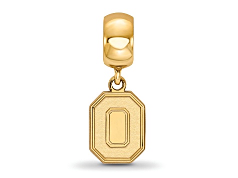 14K Yellow Gold Over Sterling Silver LogoArt Ohio State University Small Dangle Bead