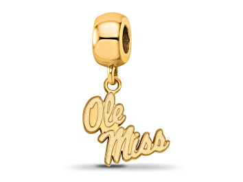 Picture of 14K Yellow Gold Over Sterling Silver LogoArt University of Mississippi Small Dangle Bead