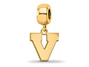 14K Yellow Gold Over Sterling Silver LogoArt University of Virginia Small Dangle Bead