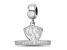 Sterling Silver Rhodium-plated LogoArt Eastern Illinois University Small Dangle Bead