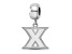 Sterling Silver Rhodium-plated LogoArt Xavier University Small Dangle Bead