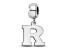Sterling Silver Rhodium-plated LogoArt Rutgers University Small Dangle Bead