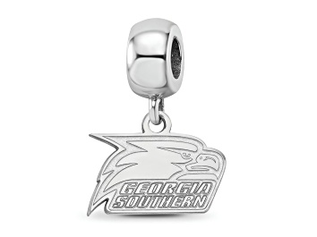 Picture of Sterling Silver Rhodium-plated LogoArt Georgia Southern University Dangle Bead
