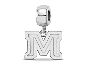 Picture of Sterling Silver Rhodium-plated LogoArt Montana State University Small Dangle Bead