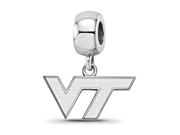Picture of Sterling Silver Rhodium-plated LogoArt Virginia Tech XS Dangle Bead