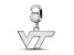 Sterling Silver Rhodium-plated LogoArt Virginia Tech XS Dangle Bead