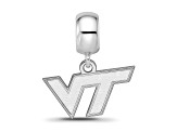 Sterling Silver Rhodium-plated LogoArt Virginia Tech XS Dangle Bead