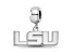Sterling Silver Rhodium-plated LogoArt Louisiana State University Small Dangle Bead