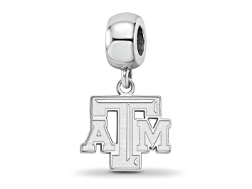 Picture of Sterling Silver Rhodium-plated LogoArt Texas A and M University Small Dangle Bead