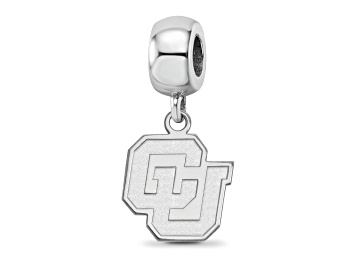 Picture of Sterling Silver Rhodium-plated LogoArt University of Colorado Small Dangle Bead