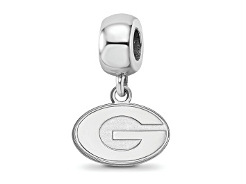 Picture of Sterling Silver Rhodium-plated LogoArt University of Georgia XS Dangle Bead