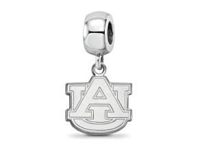 Sterling Silver Rhodium-plated LogoArt Auburn University Small Dangle Bead