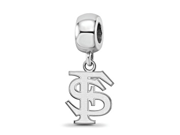 Picture of Sterling Silver Rhodium-plated LogoArt Florida State University Small Dangle Bead