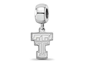 Picture of Sterling Silver Rhodium-plated LogoArt Texas Tech University Small Dangle Bead