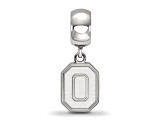 Sterling Silver Rhodium-plated LogoArt Ohio State University Small Dangle Bead