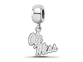 Picture of Sterling Silver Rhodium-plated LogoArt University of Mississippi Small Dangle Bead