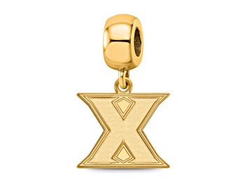 Picture of 14K Yellow Gold Over Sterling Silver LogoArt Xavier University Small Dangle Bead