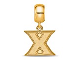 14K Yellow Gold Over Sterling Silver LogoArt Xavier University Small Dangle Bead