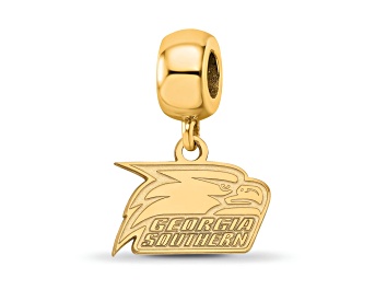 Picture of 14K Yellow Gold Over Sterling Silver LogoArt Georgia Southern University Dangle Bead