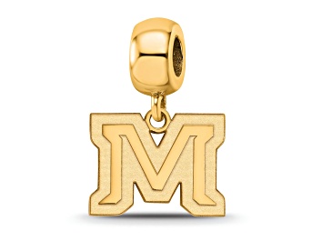 Picture of 14K Yellow Gold Over Sterling Silver LogoArt Montana State University Small Dangle Bead