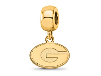 Picture of 14K Yellow Gold Over Sterling Silver LogoArt University of Georgia Extra Small Dangle Bead
