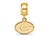 14K Yellow Gold Over Sterling Silver LogoArt University of Georgia Extra Small Dangle Bead