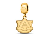14K Yellow Gold Over Sterling Silver LogoArt Auburn University Small Dangle Bead