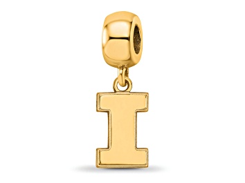 Picture of 14K Yellow Gold Over Sterling Silver LogoArt University of Illinois Small Dangle Bead