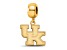 14K Yellow Gold Over Sterling Silver LogoArt University of Kentucky Small Dangle Bead