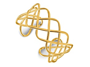 14K Yellow Gold Polished Woven Cuff Bangle
