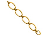 14K Yellow Gold 25.5mm Oval Link 8 inch Bracelet