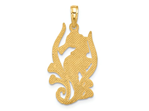 14k Yellow Gold Polished Fancy Seahorse Charm