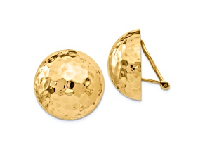 14k Yellow Gold Hammered Non-pierced Stud Earrings