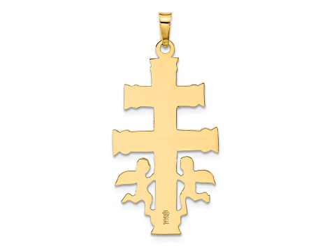 14K Yellow and White Gold Cara Vaca Crucifix Pendant