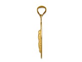 14K Yellow Gold with Rose and White Rhodium Diamond-cut Lady Of Guadalupe Oval Pendant