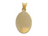 14K Yellow Gold with Rose and White Rhodium Diamond-cut Lady Of Guadalupe Oval Pendant
