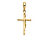 14K Yellow Gold INRI Hollow Crucifix Pendant