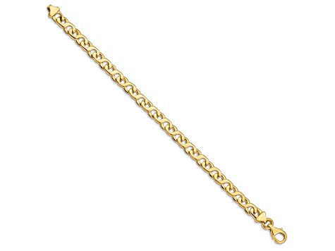 14k Yellow Gold 6.2mm Hand-polished Fancy Link Bracelet