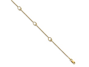 14K Yellow Gold Polished with 1-inch Extension Anklet